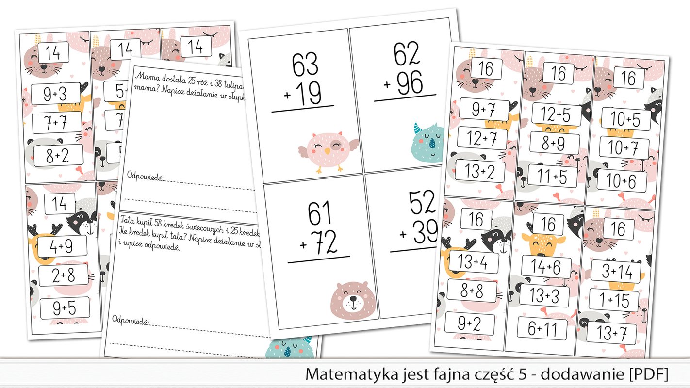 Matematyka jest fajna część 5 - dodawanie[PDF] - 15,00zl